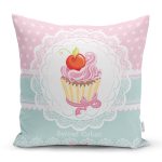 - K67-Gorsel - Realhomes Cup Cake Dijital Baskılı Dekoratif Yastık Kırlent Kılıfı Realhomes