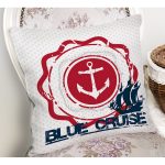 Çapa Desen Dijital Baskılı Dekoratif Yastık Kırlent Kılıfı Realhomes