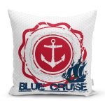 Çapa Desen Dijital Baskılı Dekoratif Yastık Kırlent Kılıfı Realhomes