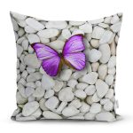 - K710-Gorsel - Realhomes  Modern Kelebek Dijital Baskılı Dekoratif Yastık Kırlent Kılıfı Realhomes