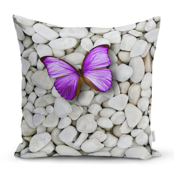 - K710-Gorsel - Realhomes  Modern Kelebek Dijital Baskılı Dekoratif Yastık Kırlent Kılıfı Realhomes
