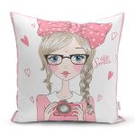 Fashion Girl Dijital Baskılı Modern Yastık Kırlent Kılıfı Realhomes
