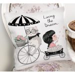 - Print - Realhomes  Fashion Girl Dijital Baskılı Modern Yastık Kırlent Kılıfı Realhomes