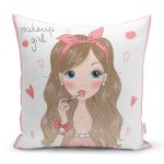 Fashion Girl Dijital Baskılı Modern Yastık Kırlent Kılıfı Realhomes