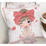- Для Интернета - Realhomes  Fashion Girl Dijital Baskılı Modern Yastık Kırlent Kılıfı Realhomes
