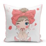 - Для Интернета - Realhomes  Fashion Girl Dijital Baskılı Modern Yastık Kırlent Kılıfı Realhomes