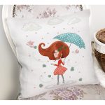 - Print - Realhomes  Fashion Girl Dijital Baskılı Modern Yastık Kırlent Kılıfı Realhomes