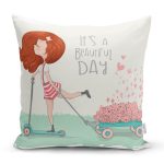 Fashion Girl Dijital Baskılı Modern Yastık Kırlent Kılıfı Realhomes