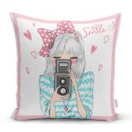 Fashion Girl Dijital Baskılı Modern Yastık Kırlent Kılıfı Realhomes