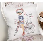 - Print - Realhomes  Fashion Girl Dijital Baskılı Modern Yastık Kırlent Kılıfı Realhomes