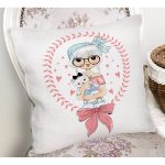 - Print - Realhomes  Fashion Girl Dijital Baskılı Modern Yastık Kırlent Kılıfı Realhomes