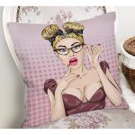 - Основные RGB - Realhomes Fashion Girl Dijital Baskılı Modern Yastık Kırlent Kılıfı Realhomes