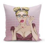 - Основные RGB - Realhomes Fashion Girl Dijital Baskılı Modern Yastık Kırlent Kılıfı Realhomes