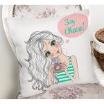 - Для Интернета - Realhomes Fashion Girl Dijital Baskılı Modern Yastık Kırlent Kılıfı Realhomes