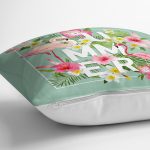 - Tropical Flowers Background. Summer Design. Vector. Flamingo Bac - Realhomes Flamingo Desen Dijital Baskılı Modern Yastık Kırlent Kılıfı Realhomes