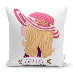 - Baskı - Realhomes Fashion Girl Dijital Baskılı Modern Yastık Kırlent Kılıfı Realhomes
