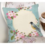 - K733-Gorsel-1 - Realhomes Modern Kuş Desenli Dijital Baskılı Dekoratif Yastık Kırlent Kılıf Realhomes