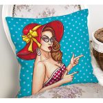 - 1704.w015.n001.3B.p10.3 - Realhomes Pop Art Resimli Dijital Baskılı Dekoratif Yastık Kırlent Kılıfı Realhomes