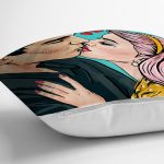 Pop Art Resimli Dijital Baskılı Dekoratif Yastık Kırlent Kılıfı Realhomes