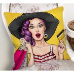 - K736-Gorsel-1 - Realhomes Pop Art Resimli Dijital Baskılı Dekoratif Yastık Kırlent Kılıfı Realhomes