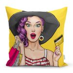 - K736-Gorsel - Realhomes Pop Art Resimli Dijital Baskılı Dekoratif Yastık Kırlent Kılıfı Realhomes