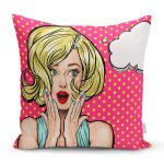 - K737-Gorsel - Realhomes  Pop Art Resimli Dijital Baskılı Dekoratif Yastık Kırlent Kılıfı Realhomes