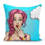 - K739-Gorsel - Realhomes  Pop Art Desen Dijital Baskılı Dekoratif Yastık Kırlent Kılıfı Realhomes