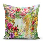 - K747-Gorsel - Realhomes Çiçek Temalı Dijital Baskılı Dekoratif Yastık Kırlent Kılıfı Realhomes