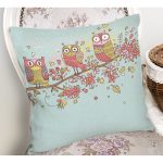 - K75-Gorsel-1 - Realhomes Baykuş Desenli Dijital Baskılı Dekoratif Yastık Kırlent Kılıfı Realhomes