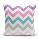 - K753-Gorsel - Realhomes  Zigzag Desen Dijital Baskılı Dekoratif Yastık Kırlent Kılıfı Realhomes