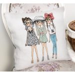 Fashion Girls Dijital Baskılı Modern Yastık Kırlent Kılıfı Realhomes