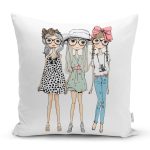 Fashion Girls Dijital Baskılı Modern Yastık Kırlent Kılıfı Realhomes