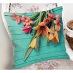 Çiçek Temalı Dijital Baskılı Dekoratif Yastık Kırlent Kılıfı Realhomes