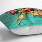 Çiçek Temalı Dijital Baskılı Dekoratif Yastık Kırlent Kılıfı Realhomes