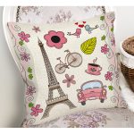 - K78-Gorsel-1 - Realhomes  Eyfel Kulesi Desenli Dijital Baskılı Dekoratif Yastık Kırlent Kıl Realhomes