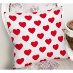 - K782-Gorsel-1 - Realhomes Kalp Desen Dijital Baskılı Yastık Kırlent Kılıfı Realhomes