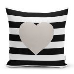 Modern Kalp Desenli Dijital Baskılı Yastık Kırlent Kılıfı Realhomes
