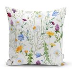 - K802-Gorsel - Realhomes  Çiçek DesenDijital Baskılı Yastık Kırlent Kılıfı Realhomes
