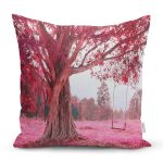 - K803-Gorsel - Realhomes  Ağaç Temalı Dijital Baskılı Yastık Kırlent Kılıfı Realhomes