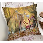 - K815-Gorsel-1 - Realhomes Modern Bisiklet Desen Dijital Baskılı Yastık Kırlent Kılıfı Realhomes