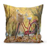 - K815-Gorsel - Realhomes Modern Bisiklet Desen Dijital Baskılı Yastık Kırlent Kılıfı Realhomes