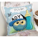 Modern Baykuş Desen Dijital Baskılı Yastık Kırlent Kılıfı Realhomes