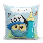 Modern Baykuş Desen Dijital Baskılı Yastık Kırlent Kılıfı Realhomes