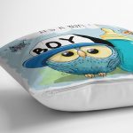 Modern Baykuş Desen Dijital Baskılı Yastık Kırlent Kılıfı Realhomes