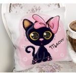 Sevimli Kedi Dijital Baskılı Yastık Kırlent Kılıfı Realhomes