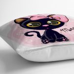 Sevimli Kedi Dijital Baskılı Yastık Kırlent Kılıfı Realhomes