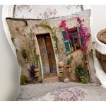 Çiçek Penceresi Desen Dijital Baskılı Yastık Kırlent Kılıfı Realhomes