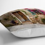 Çiçek Penceresi Desen Dijital Baskılı Yastık Kırlent Kılıfı Realhomes