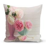 Çiçek Temalı Dijital Baskılı Yastık Kırlent Kılıfı Realhomes