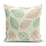 Yaprak Temalı Dijital Baskılı Yastık Kırlent Kılıfı Realhomes